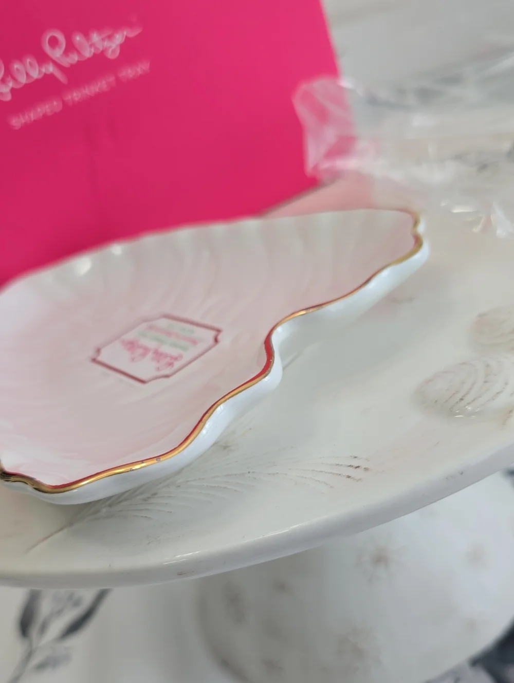 NIB Lilly Pulitzer Shaped Trinket Tray Monstera Leaf